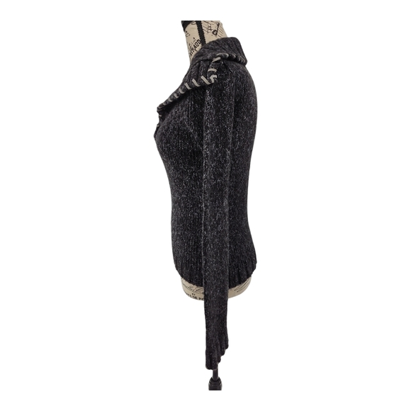 Women's Charcoal Gray Knit Sweater - Picture 2 of 5